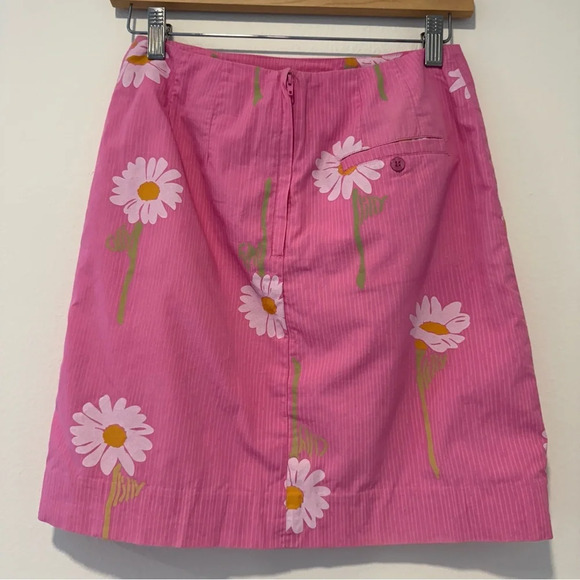 Vintage Lilly Pulitzer Floral Daisy Mini Skirt Hippie Boho 0 - Picture 2 of 3